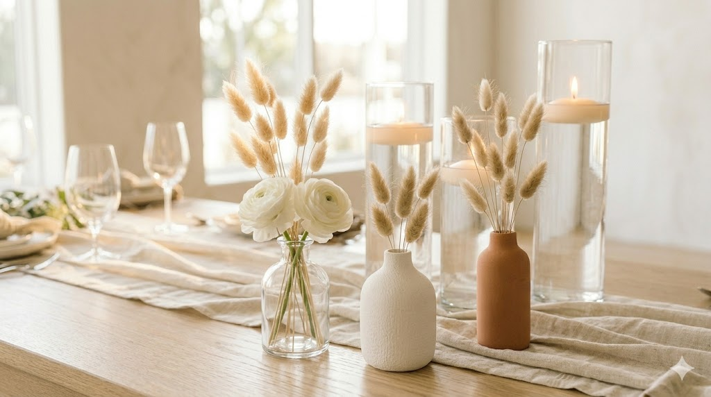 Dried Bunny Tail Bud Vase Cluster
