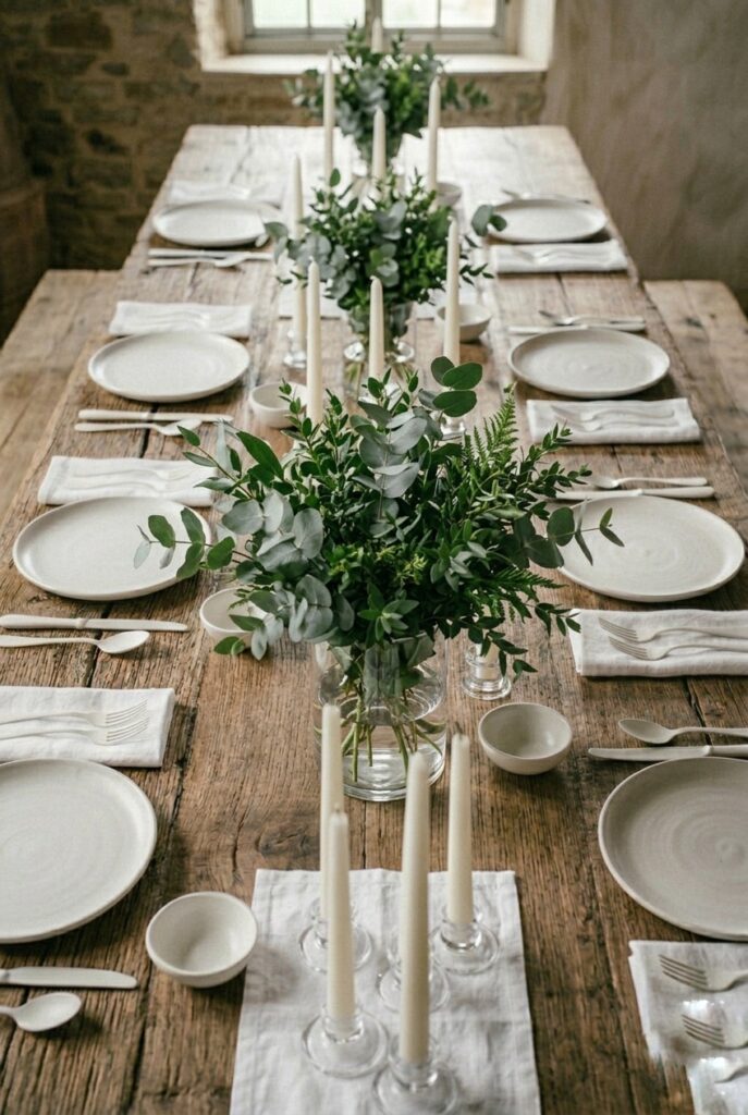 Eucalyptus or greenery arrangement in clear vase (no flowers), portrait 2:3