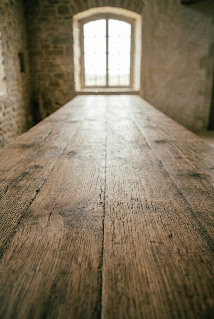 Table without numbers or elements, showing cleanliness, portrait 2:3